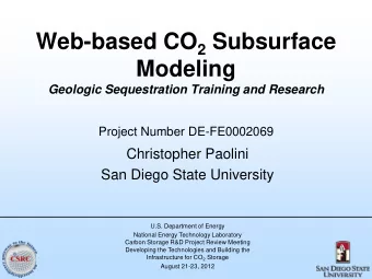 Modeling Geologic Sequestration Training and Research  Project Number DE-FE0002069  Christopher