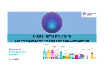 Digital Infrastructure  The Prerequisite for Modern Economic Development  Presented By:  TV