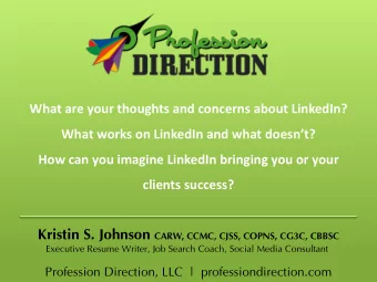 Win! Win! Win! With  Kristin S. Johnson  CARW, CCMC, CJSS, COPNS,  CG3C, CBBSC  Executive Resume