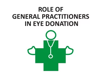 ROLE OF  GENERAL PRACTITIONERS  IN EYE DONATION  WHAT IS CORNEAL BLINDNESS?  THE CORNEA IS A CLEAR,