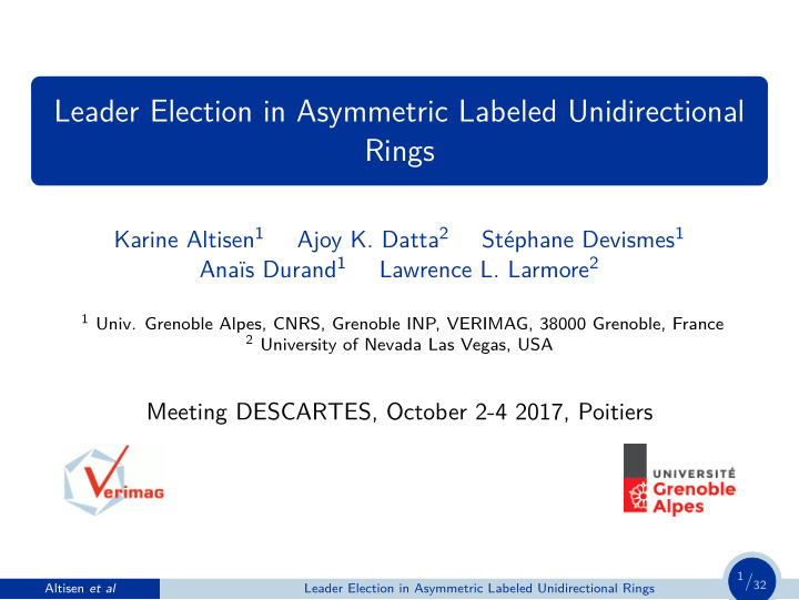 leader election in asymmetric labeled unidirectional rings