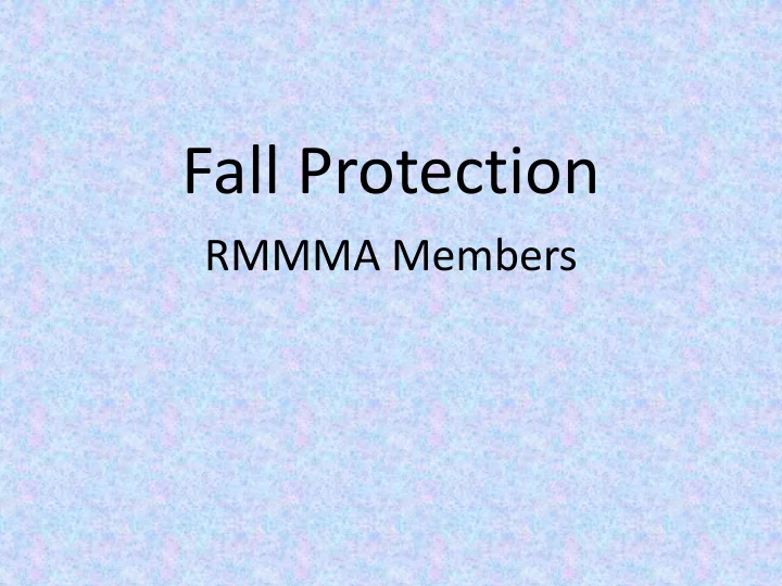 fall protection