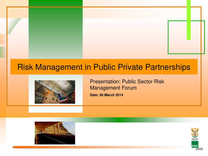 risk management in public private partnerships