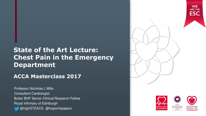 state of the art lecture chest pain in the emergency
