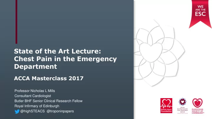 state of the art lecture chest pain in the emergency