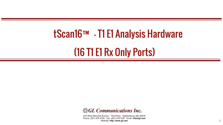 tscan16 t1 e1 analysis hardware 16 t1 e1 rx only ports