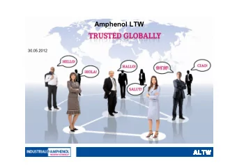 Amphenol LTW  30.05.2012  Product Overview  ONLY Waterproof!  Product Overview  30 product
