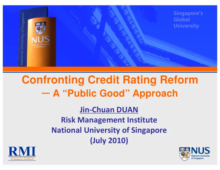confronting credit rating reform confronting credit