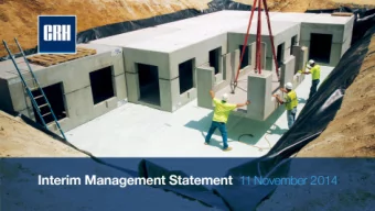 Agenda  Trading Overview  Strategy &amp; Outlook  Appendices  CRH plc, Interim Management