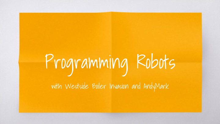 programming robots