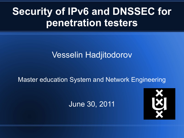 security of ipv6 and dnssec for penetration testers