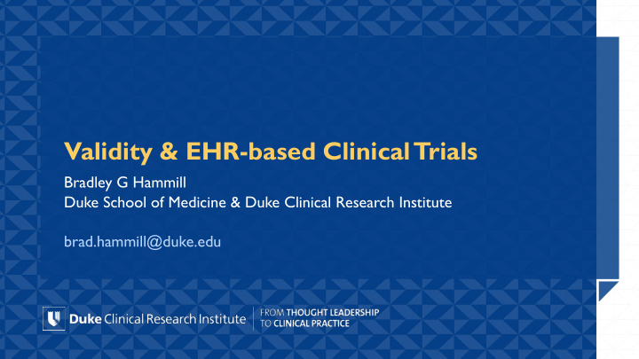 validity amp ehr based clinical trials