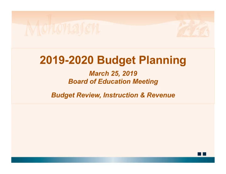 2019 2020 budget planning