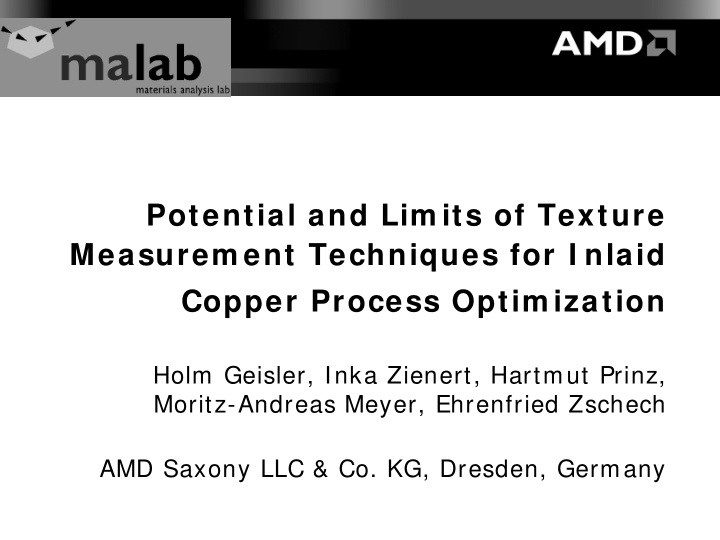 potential and lim its of texture measurem ent techniques