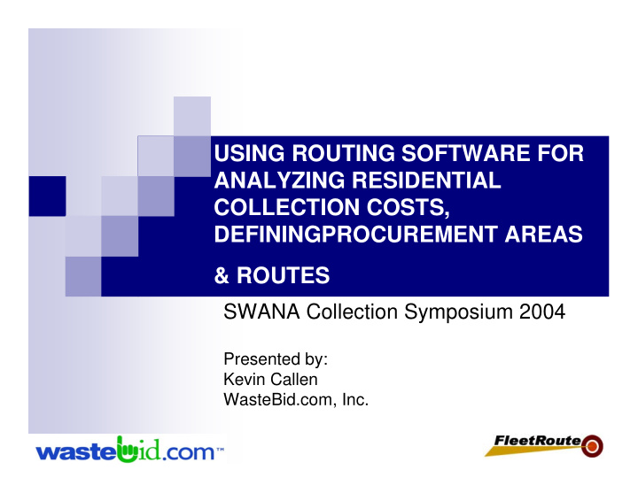 using routing software for analyzing residential