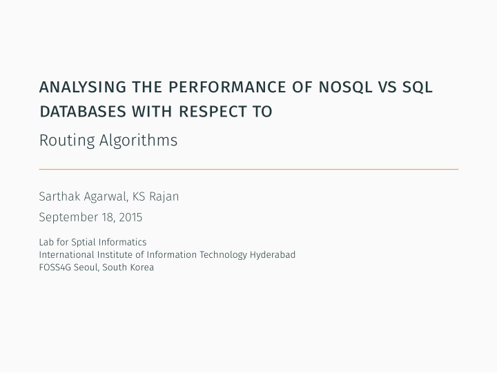 analysing the performance of nosql vs sql databases with