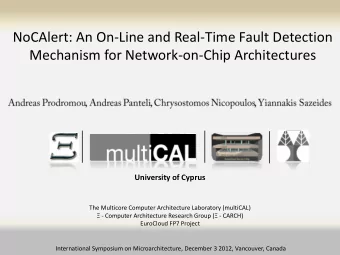 Mechanism for Network-on-Chip Architectures  University of Cyprus  The Multicore Computer