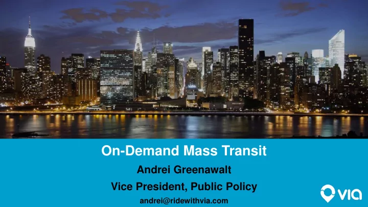 on demand mass transit