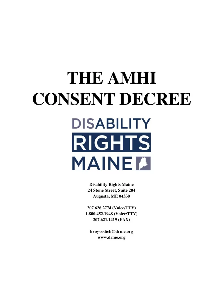 the amhi consent decree