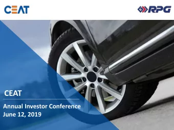 CEAT  Annual Investor Conference  June 12, 2019  Overview  Financial Update  FY 19 Revenue Breakup
