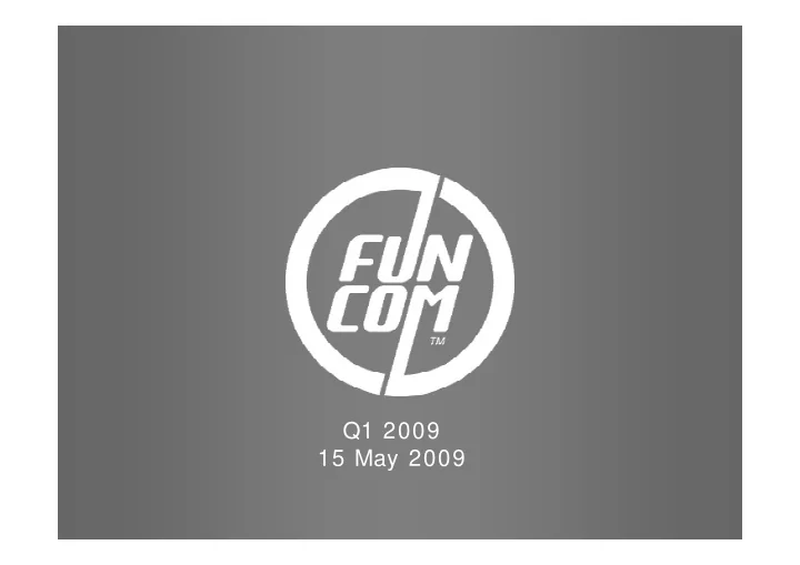q1 2009 15 may 2009 disclaimer