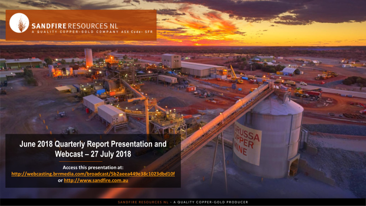 june 2018 quarterly report presentation and