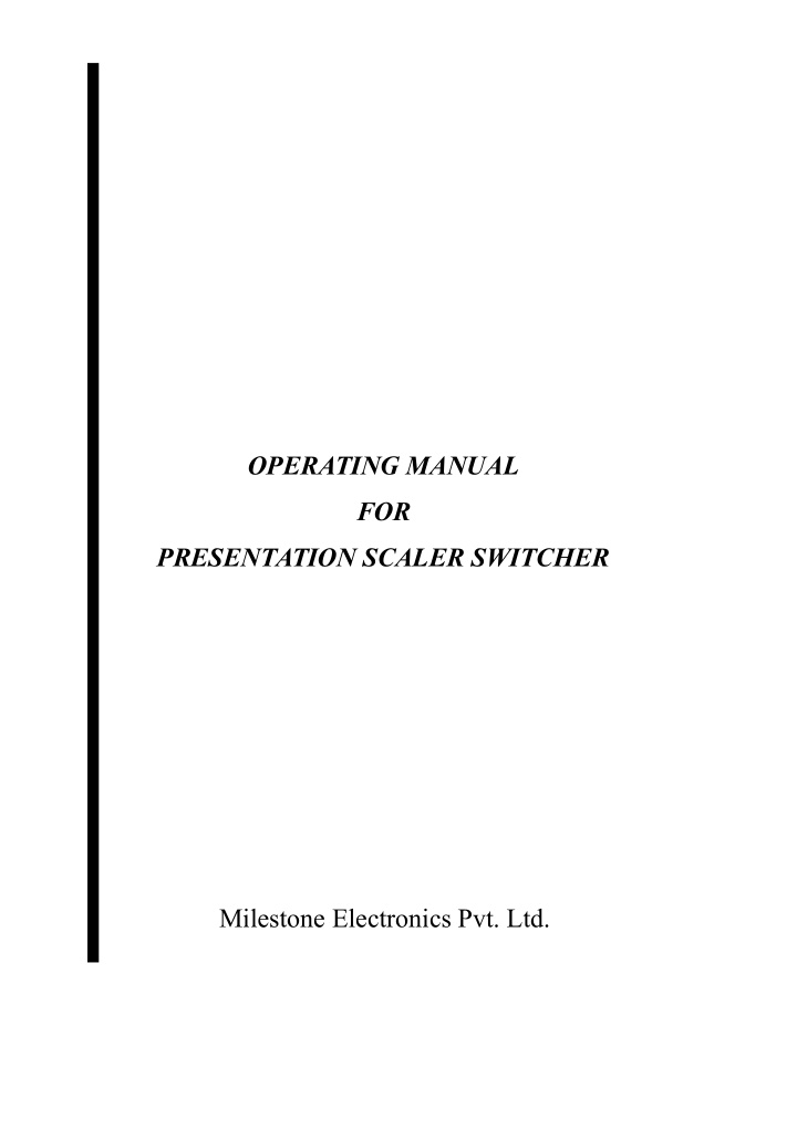 operating manual for presentation scaler switcher