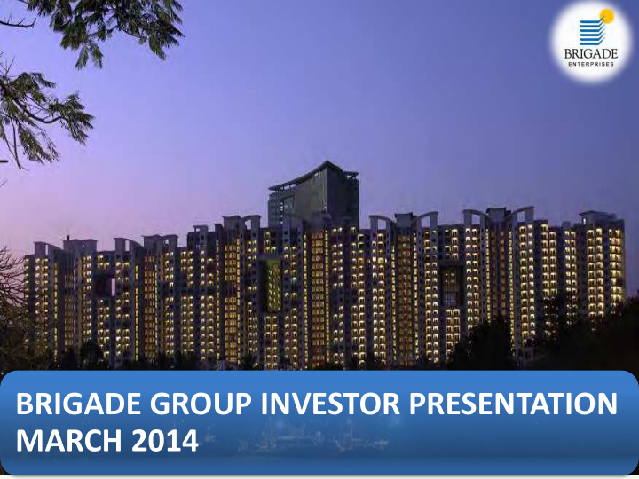 brigade group investor presentation march 2014 turnover