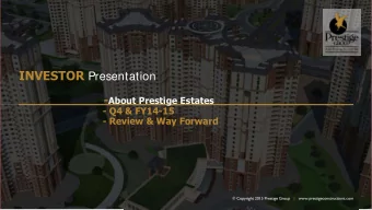 ABOUT PRESTIGE  Advantage  Prestige  Business Segments  Scale of Operations