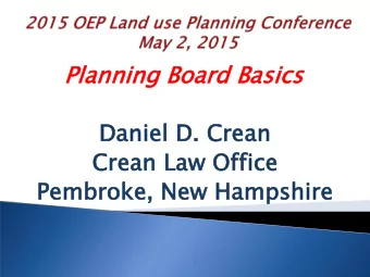 Pl  Planning  nning Bo  Board  rd Ba  Basi  sics cs  Da  Danie  niel  l D.  D. Cre  Crean  an  Cr