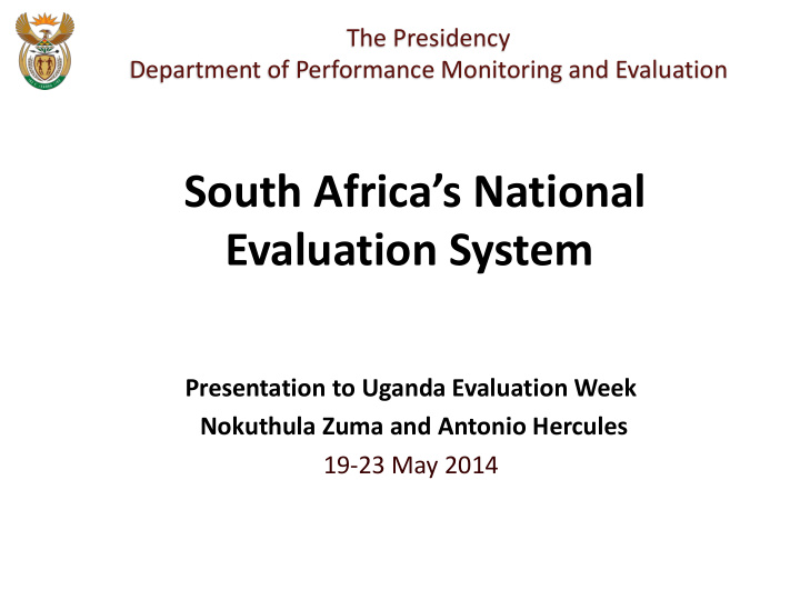 south africa s national evaluation system