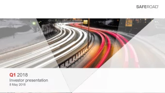 Q1 2018  Investor presentation  First quarter 2018  8 May 2018  Investor presentation  8 May