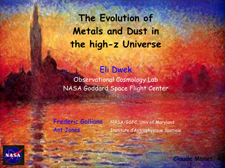the evolution of metals and dust in the high z universe