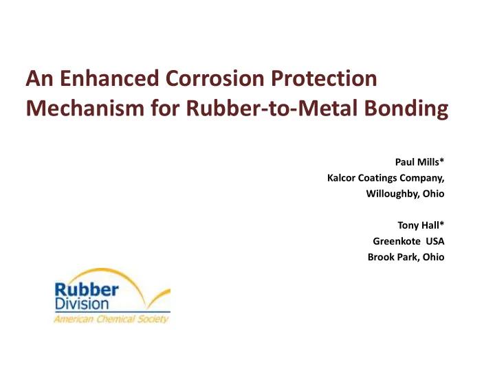 an enhanced corrosion protection