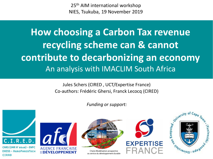 how choosing a carbon tax revenue recycling scheme can