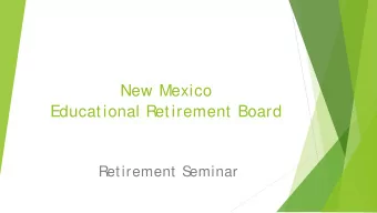 New Mexico  Educational Retirement Board  Retirement S  eminar  NMERB  Defined Benefit Plan