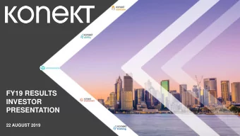 FY19 RESULTS  INVESTOR  PRESENTATION  22 AUGUST 2019  1  Click to edit Master title style  FY19