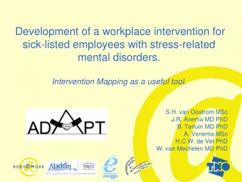 Development of a workplace intervention for  sick-listed employees with stress-related  mental