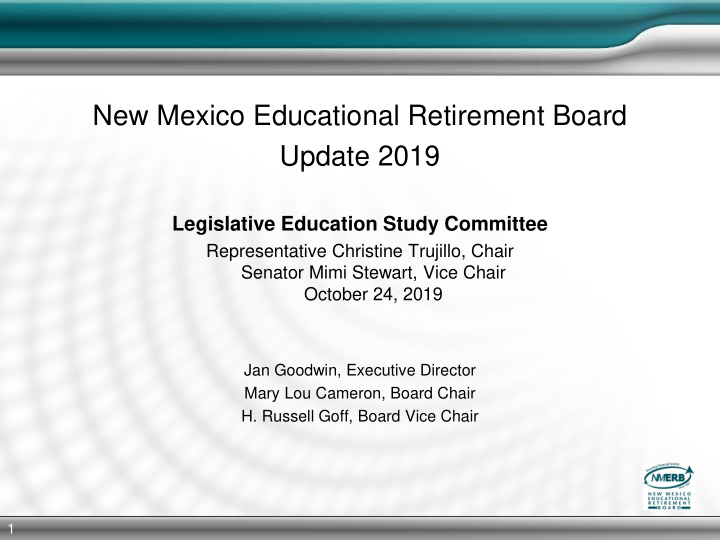 new mexico educational retirement board update 2019