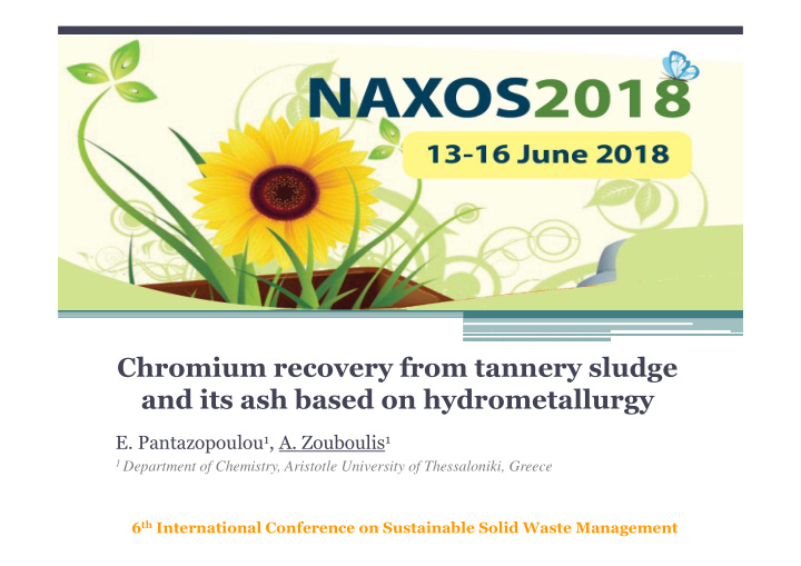 chromium recovery from tannery sludge and its ash based