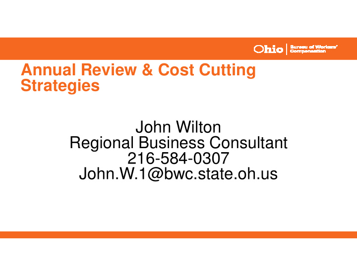 annual review cost cutting strategies john wilton