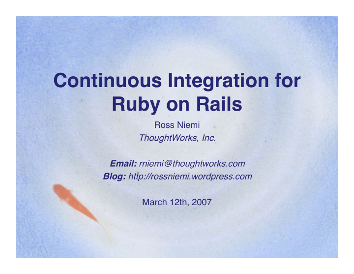 continuous integration for ruby on rails