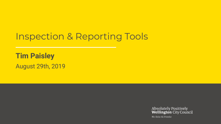 inspection reporting tools