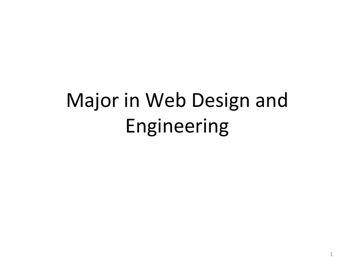 major in web design and engineering