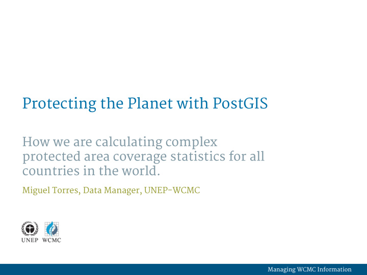 protecting the planet with postgis