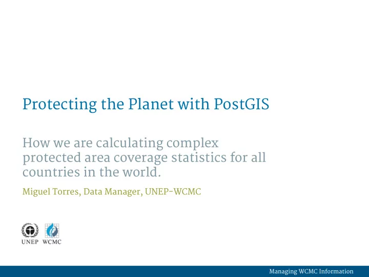 protecting the planet with postgis