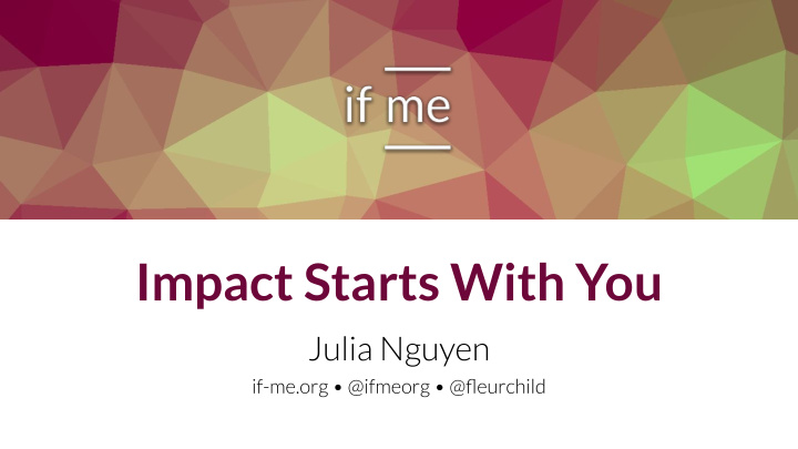 impact starts with you content warning