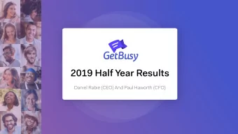 2019 Half Year Results  Daniel Rabie (CEO) And Paul Haworth (CFO)  3  Daniel Rabie  Paul Haworth