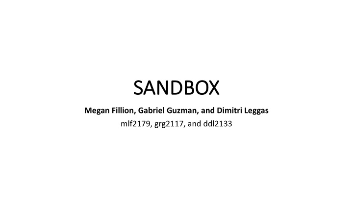 sa sandbox