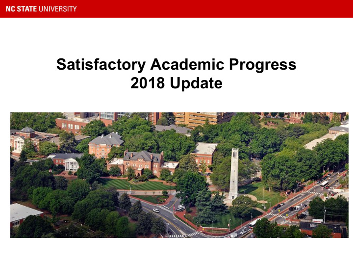 satisfactory academic progress 2018 update background on